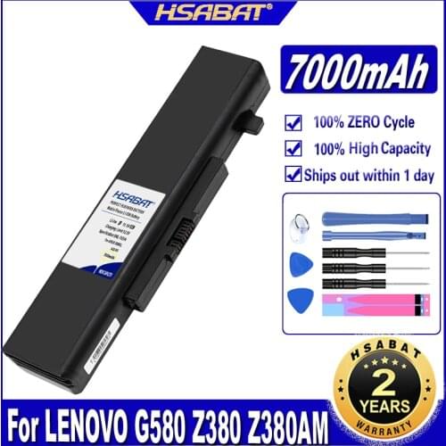 HSABAT Z380 Z380AM 7000mAh Laptop Battery for LENOVO G580 Y480 G480 V480 Y580 G580AM L11S6Y01 L11L6Y01 Batteries