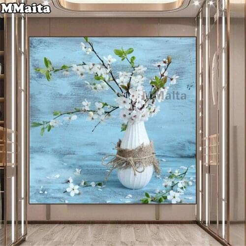 Diamond Embroidery Flower Cross Cross Stitch Diamond Embroidery Full Square Kits Rhinestones Home Decor 5D DIY Diamond GG466
