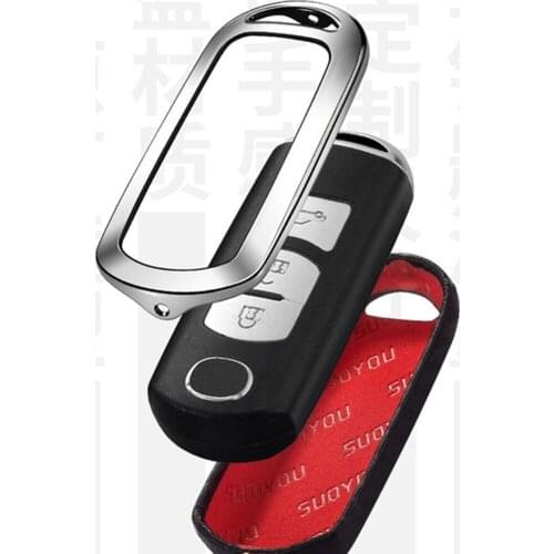 Car Remote Key Fob Shell Cover Case Carbon fiber+Galvanized Alloy For Mazda 6 Mazda 3 Axela Atenza CX-5 CX5 2017 2016 2015