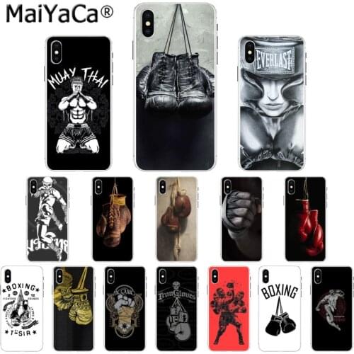 MaiYaCa Muay Thai Boxing Gloves Smart Cover Phone Case for iphone SE 2020 11 pro X XS MAX 66S 7 7plus 8 8Plus 5S XR