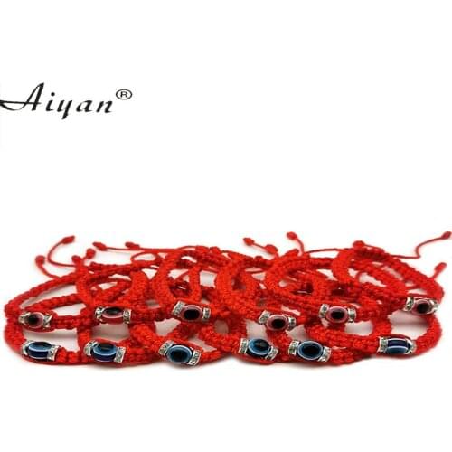 12 Pieces Blue Eyes And Red Eyes Red Line Hand Wove Bracelets Offer Exorcism Protection Also Can Be Given As A Gift