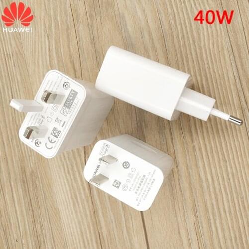 Huawei SuperCharge 10V4A Quick Charger EU/US/UK Adapter 5A Type-C Cable For P30 P40 Pro Mate 20 30 Pro RS X Magic 10 2 Honor 20