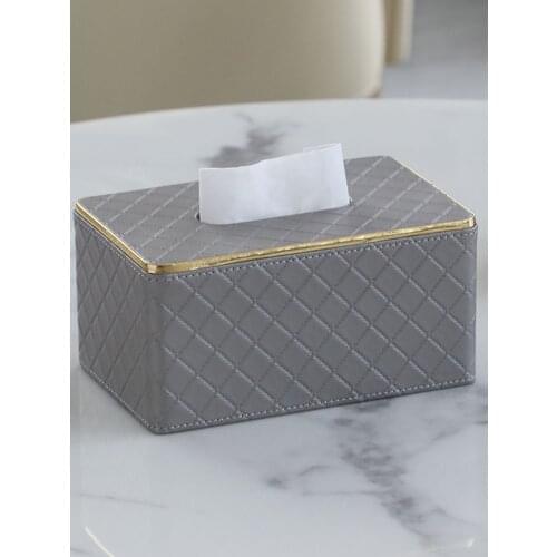European Style Tissue Box Living Room Creative Modern Minimalist Luxury Leather Tissue Box Vintage Servilletero Household Eg50zj
