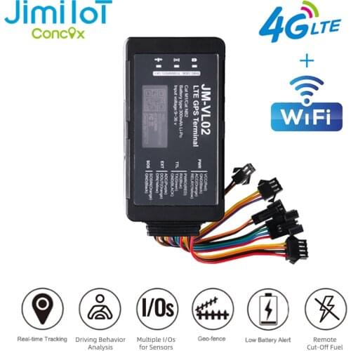 JIMI LTE GPS Tracker JM-VL02 Multiple Inputs Outpus Driving Behavior Locator With Oil Cut-Off Vibration ACC Alarm SOS For Fleet