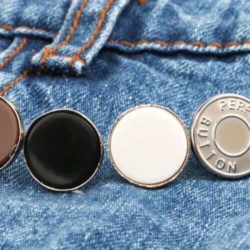Jeans Pin Buttons Nail Sewing-free Retro Adjustable Detachable Metal Buckles For Clothing Diy Clothes Garment Accessories