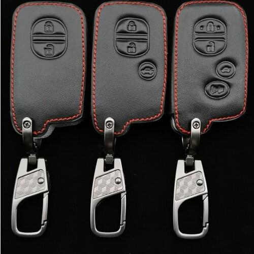 Carrying Leather Car Key Case Cover For Toyota Land Cruiser Prado 150 Camry Prius Crown For Subaru Foreste XV Keychain Holder