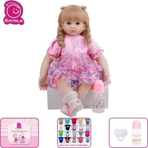 Hoomai 24 Inch Reborn Dolls 60cm Cloth Body Newborn Girl Babies Toy Princess Boneca Baby Doll Kid Birthday Gift Collect