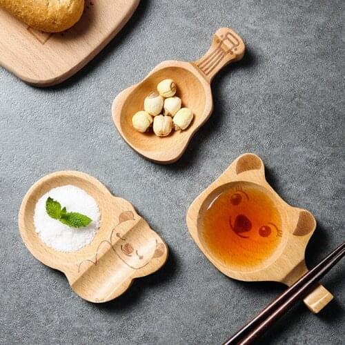 Cute Cartoon Seasoning Sauce Dish Beech Gravy Boats Container Kitchen Tools Multi-purpose Chopstick Rest Holder Tableware Trays