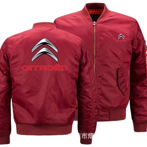 2020 NEW Mens Warm Citroen Slim Fit Fly Pilot jacket Car Logo Print Sweatshirt Hip Hop Male Clothing jacket