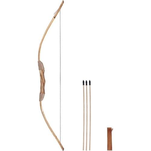 NEW Powerful Wooden Wood Bow With 3 Arrows And Quiver Kids Toy Wood Archery Bow DIY Set