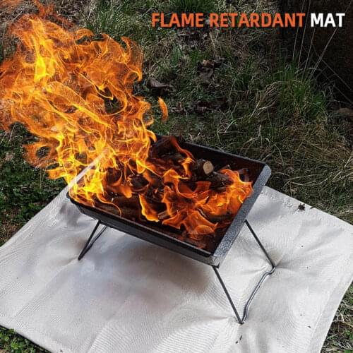 Flame Retardant Mat Outdoor Camping Fireproof Cloth Camping Fire Protector Mat Fire Retardant Mat Picnic BBQ Outdoor Tools
