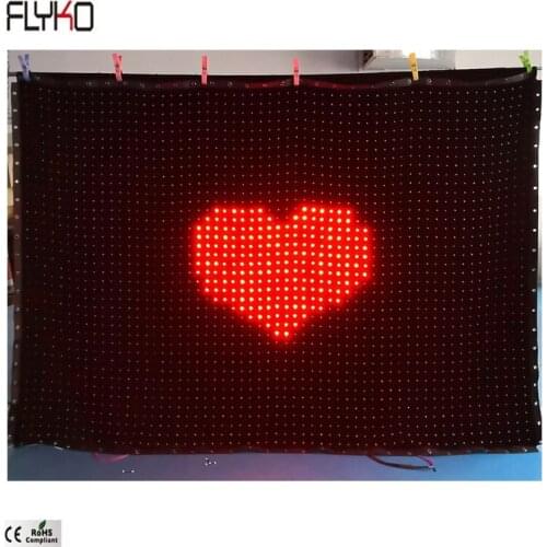 Flyko great fireproof full color velvet double deck P50mm 2x3m DJ Booths Star Cloth Booths led video curtain