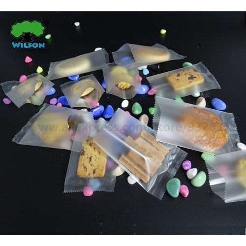 Middle Sealed Flat Matte Clear Heat Sealing Bag,Scented tea Bag Cookie Pouch 100 PCS Frosted Clear