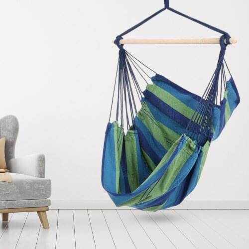 Portable Canvas Hammock Chair Swing For Household Indoor Garden Sports Travel Leisure Hiking Camping Stripe Hammock Hanging Bed