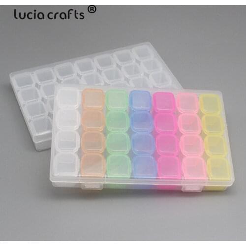 1set Transparent Grids Adjustable Plastic Organizer Storage Box Rhinestone Bead Earring Removable Dividers Pill Case I0908