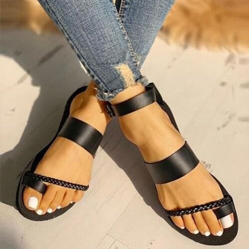 Sandalias con cuerda trenzada para mujer, zapatos sencillos casual tradicionales, creativos, para verano