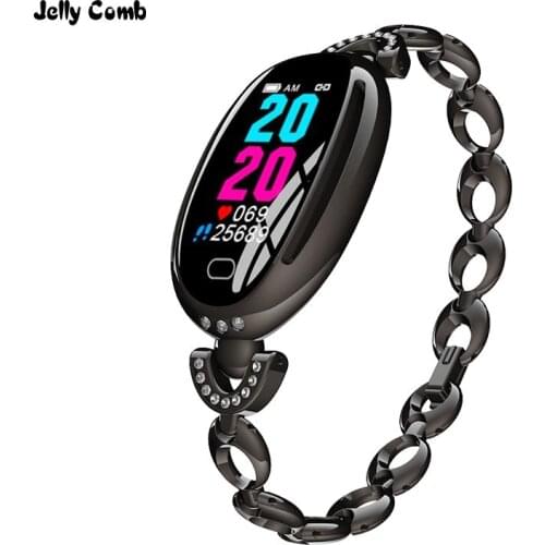Jelly Comb Women Smart Watch 0.96 inch Color Screen Heart Rate Monitor Smart Bracelet Sleep Monitor Smartwatch for Girls Gift
