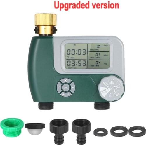 Automatic Watering Sprinkler System Irrigation Controller Programmable Digital Hose Faucet Timer Battery Operated with 2 Outlet