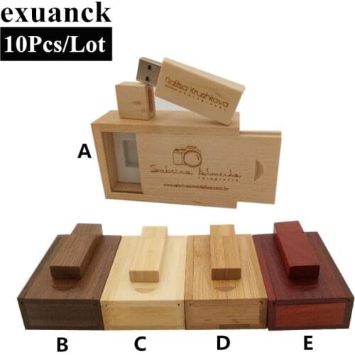 Exuanck Custom Logo Wooden usb 2.0 Memory Stick Flash Pen Drive 4GB 8GB 16GB 32GB Usb Flash Drive 64GB U-Disk Gift Photography
