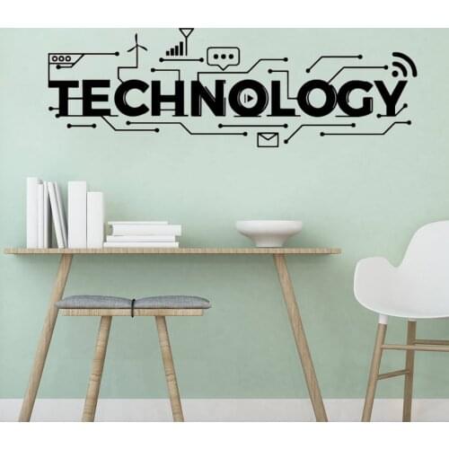 Technology Lettering Wall Decals Vinyl Science Education School Design Classroom Bedroom Home Interior Decor Stickers DW20439