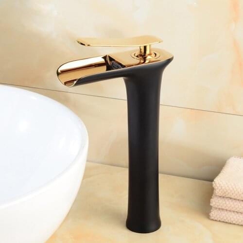 Waterfall Tap Tall Bathroom Basin Faucet Brass Material Bathroom Basin Mixer Tap Hot Cold Crane Sink faucet white tap