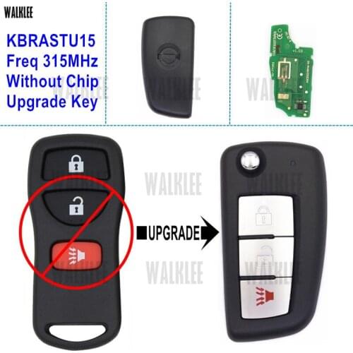 WALKLEE KBRASTU15 Upgrade Remote Key for Nissan Qashqai Sunny Sylphy Tiida X-Trail Titan Xterra for Infiniti FX35 FX45 QX4