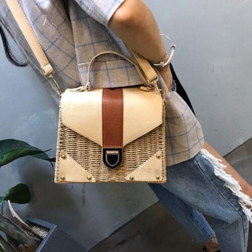Fashion New 2021 Bohemian Straw Bags for Women Beach Handbags Summer Vintage Rattan Bag Handmade Kintted Crossbody Bag D16