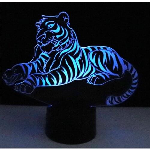 3D LED Night Light Lifelike Tiger with 7 Colors Light for Home Decoration Lamp Zebra Amazing Visualization Optical Illusion