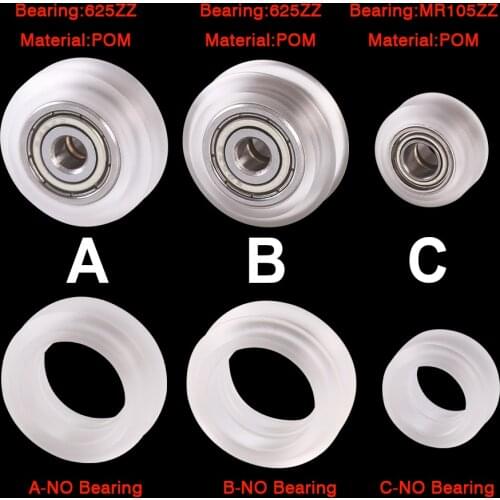 5pcs CNC Openbuilds Wheels Plastic POM Small&Big Passive Round wheel perlin wheel & V-type for V-Slot C-Beam 3d printer parts