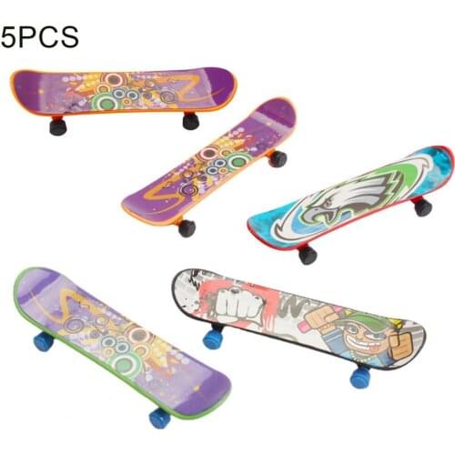 5Pcs Fingerboard Smooth Sturdy Plastic Finger Skate Scooter for Gift Office Desktop Decoration Children Mini Skateboard Toys