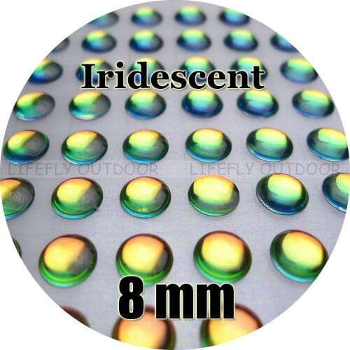 8mm 3D Iridescent #1 / Wholesale 300 Soft Molded 3D Holographic Fish Eyes, Fly Tying, Jig, Lure Making