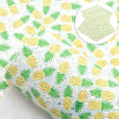 David accessories 20*33cm Fruit Christmas Chunky Glitter Faux Synthetic Leather Fabric DIY Sewing Hair Bow Bag Crafts,1Yc12589