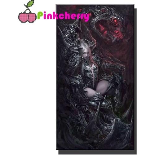 Evil Demon girl diamond painting,full,square,round diamond embroidery Dark gothic art Angel,Diamond mosaic diy Large,k1191
