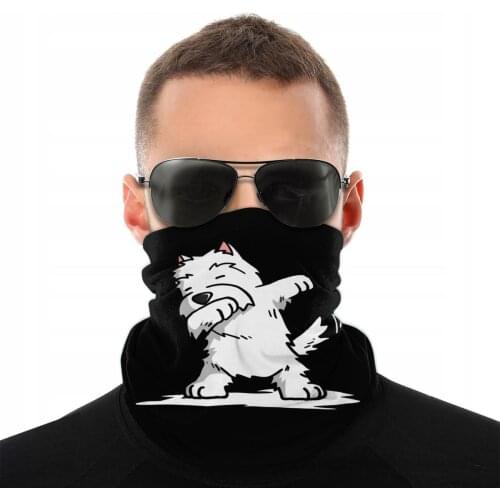 Dabbing West Highland White Terrier Dog Scarves Half Face Mask Neck Gaiter Neck Bandana Protective Headwear Cycling Hiking