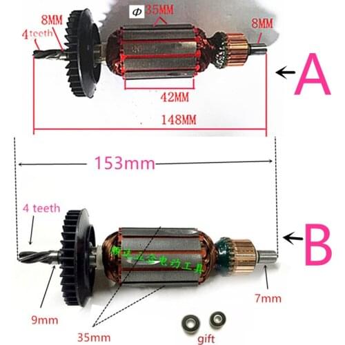 Armature Rotor Motor 4 teeth Replace for Bosch GSB16 GSB16RE GSB550RE Anchor 220-240V