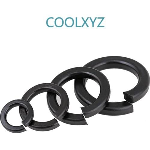 GB93 Carbon Steel 45H Plating Black Spring Washer Open Spring Washer Spring Washer Spot M2-M30 25Pcs