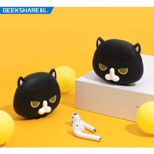 GEEKSHARE OK Cat Apple AirPods Pro Protective Shell Silicone Soft Wireless Bluetooth Earphone Cover For AirPods Charger Box
