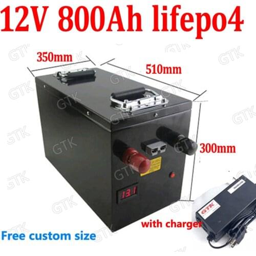 GTK Lifepo4 12.8V 12V 800AH lithium battery BMS 12.8V for caravan RV EV inverter Solar energy backup power boat +20A Charger