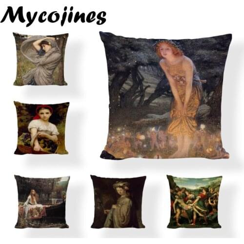 Nice Girl Cushion Cover Raphael Famous Oil Painting Pillowcase Baby Baptism Decorative Throw Pillows Christmas Pillow Cover