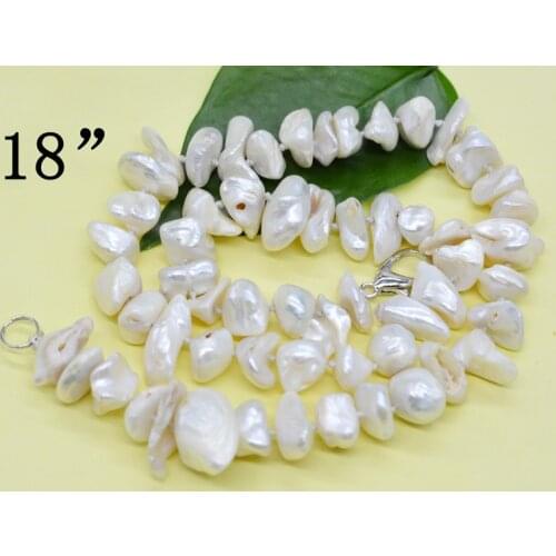 100% natural wild pearl necklace 19"