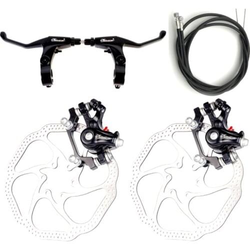 HOT JEDERLO Bike Mechanical Disc Brakes Rotor Bicycle Front Rear Disc Brake Caliper Clip Dual Piston Mountain Cycling Parts