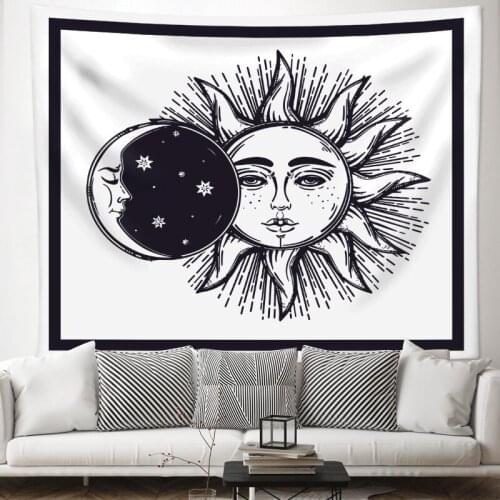 Mandala Moon Sun Tower Beautiful Psychedelic Face Bohemian Ins Wind Background Cloth Bedroom Home Tapestry Wall Art Decoration