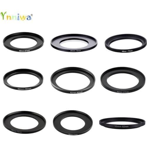 10pcs 46-49mm 49-52mm 52-55mm 55-58mm 58-62mm 62-67mm 67-72mm 72-77mm 77-82mm Metal Step Up Rings Lens Adapter Filter Set