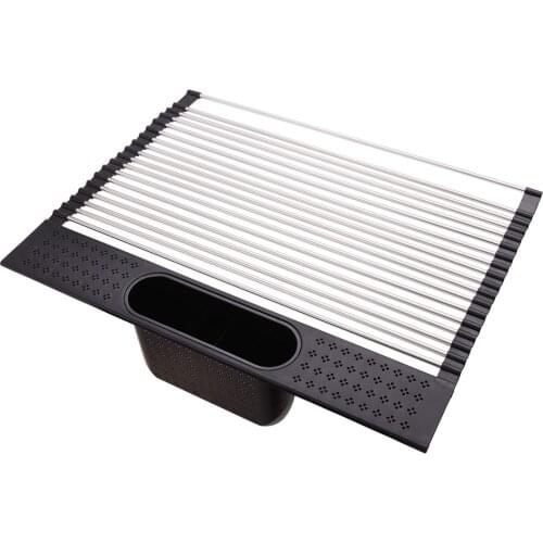 BalleenShiny Multifunctional Stainless Steel Kitchen Folding Shelf Sink Bowl Chopstick Storage Rack Kitchen Tableware Drain Rack