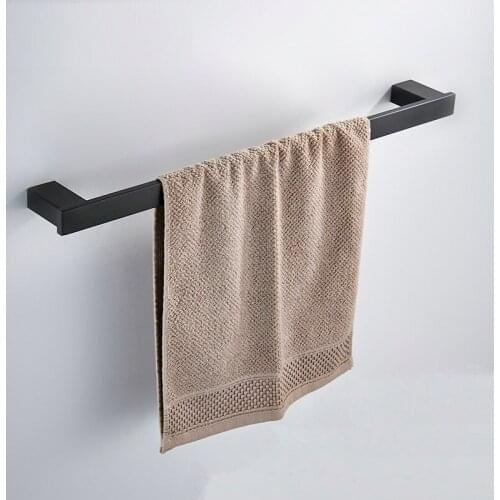MTTUZK 304 Stainless Steel Brushed Gold Towel Bar Black Towel Holder Towel Ring Wall Mounted Towel Rack Bathroom Accessories