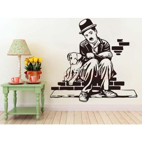 Stickers Silhouette Charlot Une Vie De Chien Wall Art Decal Living Room Mural Wallpaper Home Decor House Decoration Poster