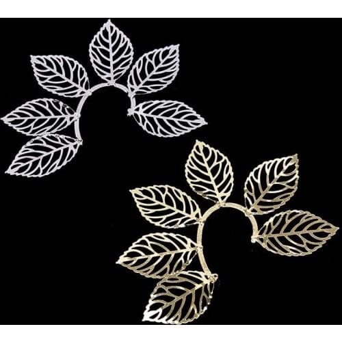 New 1pcs Fashion Hollow Leaf Ear Hook Big Lovely Earrings for Women Accessories Gold Silver No EarHole Clip Earring Jewelry Gift