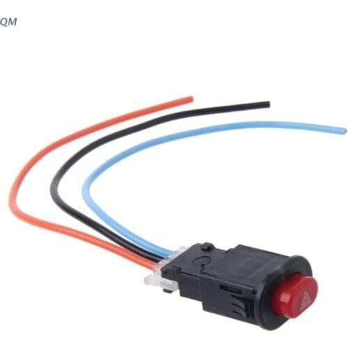 13MF Motorcycle Hazard Light Switch Double Warning Flasher Emergency Signal w/3 Wires Lock