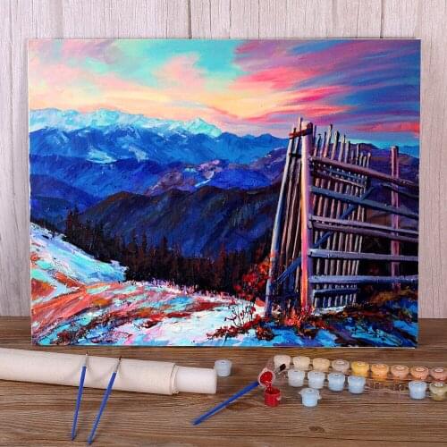 Landscape Daybreak Painting By Numbers Set Oil Paints 40*50 Picture By Numbers Photo Decorative Paintings For Handicraft