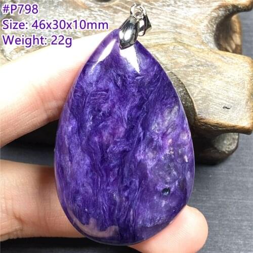 Top Natural Purple Charoite Necklace Pendant Jewelry For Woman Man Healing Crystal 44x30x11mm Beads Silver Stone Gemstone AAAAA